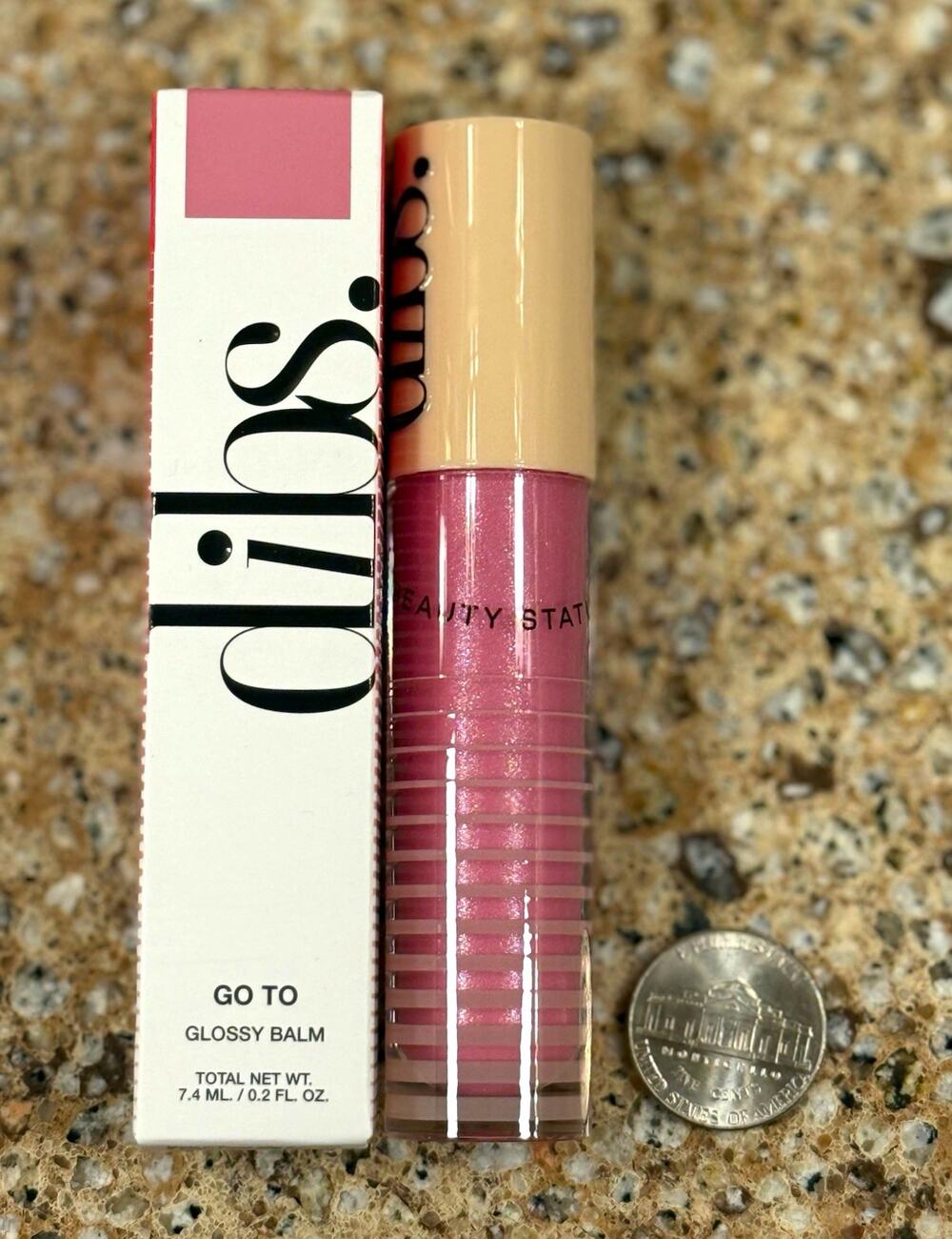 dibs GO TO Glossy Balm Lip Gloss, Rock Candy, Shine Shimmer 0.2 fl oz